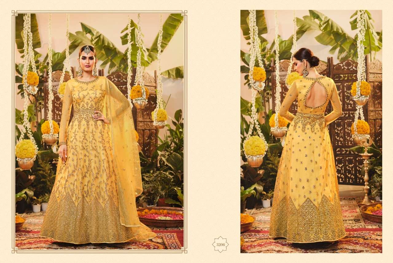 TOP SELLING DESIGNER FANCY ANARKALI BUTTERFLY NET SALWAR SUIT 3206