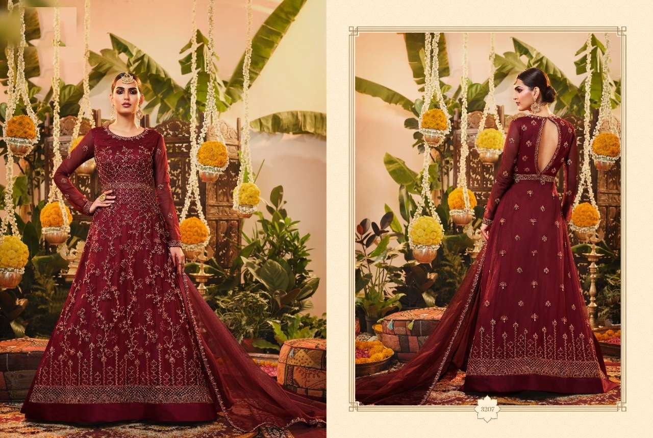 TOP SELLING DESIGNER FANCY ANARKALI BUTTERFLY NET SALWAR SUIT 3207