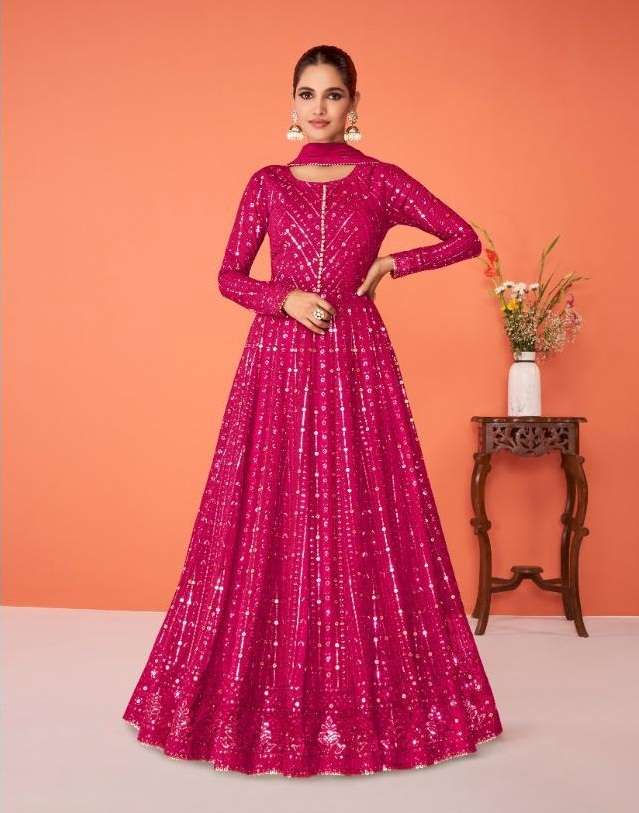 DESIGNER FANCY LONG ANARKALI SALWAR SUIT REAL GEORGETTE SHEHNAAZ 9270