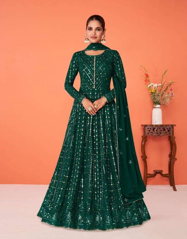 DESIGNER FANCY LONG ANARKALI SALWAR SUIT REAL GEORGETTE SHEHNAAZ 9271