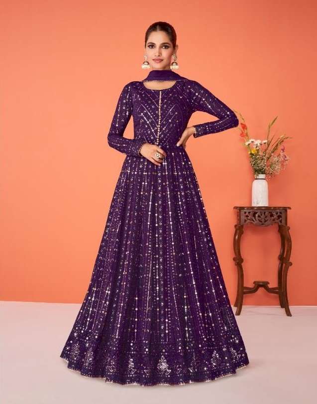 DESIGNER FANCY LONG ANARKALI SALWAR SUIT REAL GEORGETTE SHEHNAAZ 9272