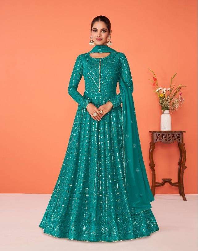 DESIGNER FANCY LONG ANARKALI SALWAR SUIT REAL GEORGETTE SHEHNAAZ 9273