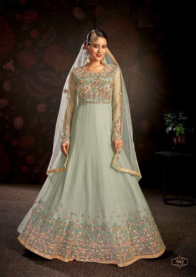 DESIGNER FANCY LONG PARTY WEAR LONG ANARKALI GOWN SALWAR SUIT HT 7912