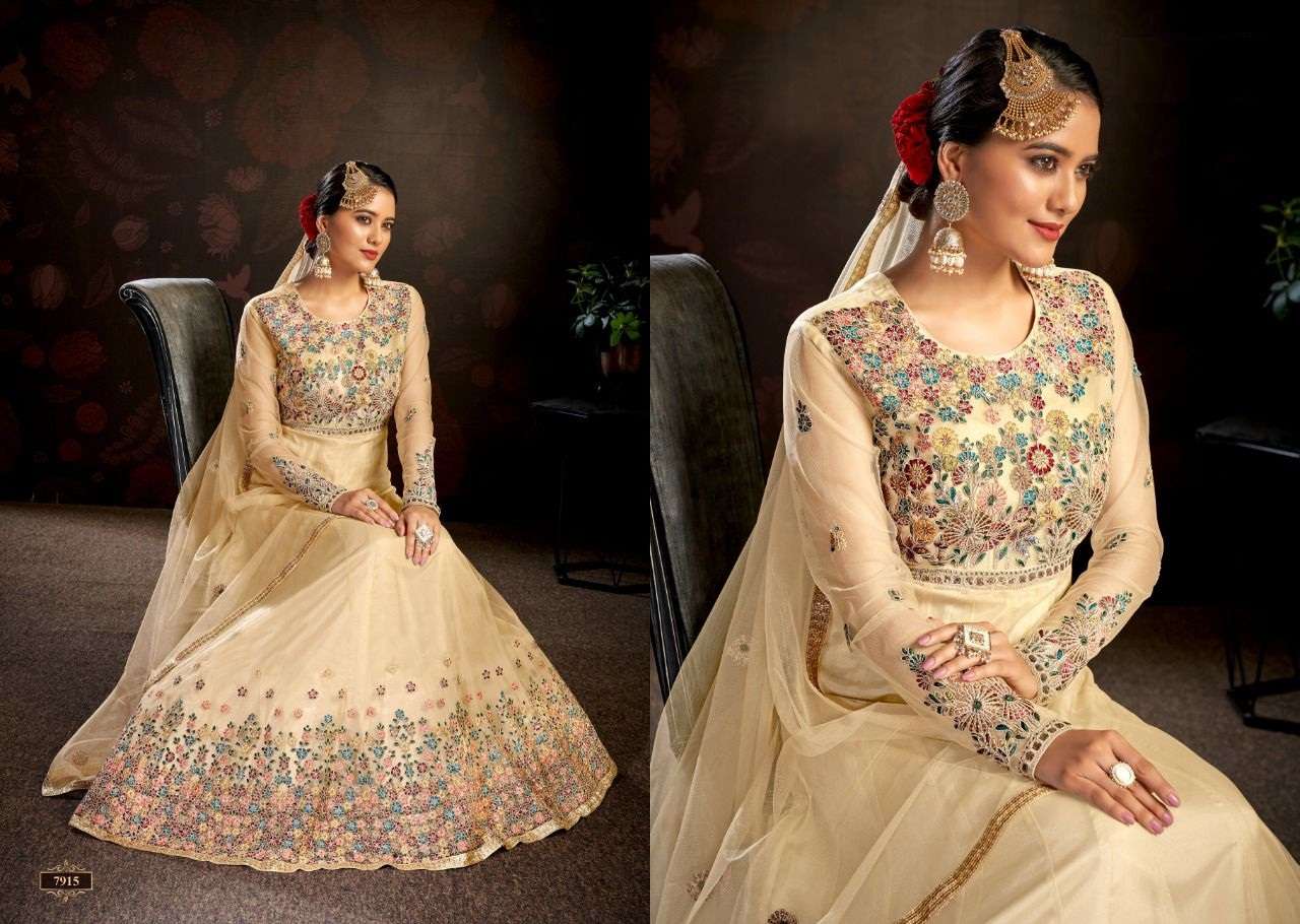 DESIGNER FANCY LONG PARTY WEAR LONG ANARKALI GOWN SALWAR SUIT HT 7915