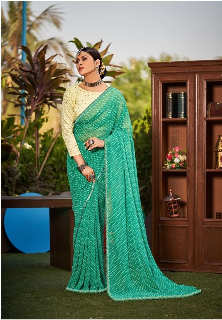 DESIGNER FANCY WEDDDING PARTY WEAR GEORGETTE SAREE SM STAVAN 1002