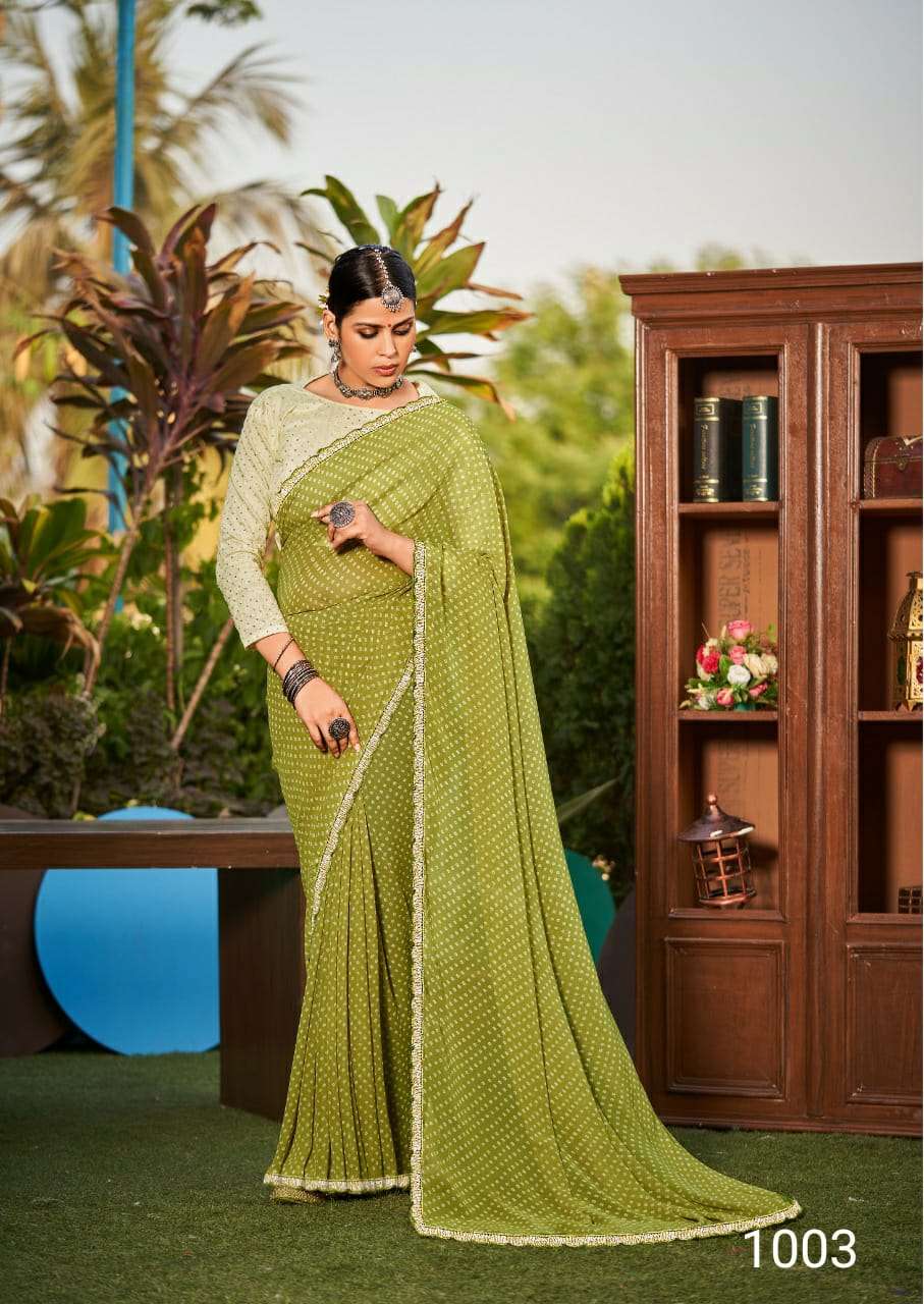 DESIGNER FANCY WEDDDING PARTY WEAR GEORGETTE SAREE SM STAVAN 1003