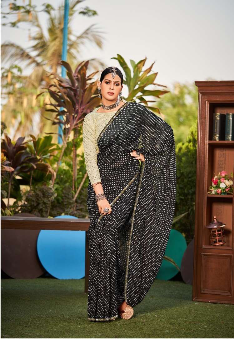 DESIGNER FANCY WEDDDING PARTY WEAR GEORGETTE SAREE SM STAVAN 1010