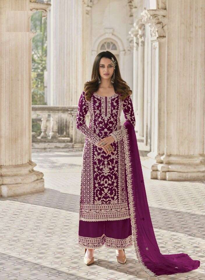 DESIGNER FANCY WEDDING PARTY FESTIVAL WEAR BUTTERFLY NET SALWAR SUIT JG 3304E