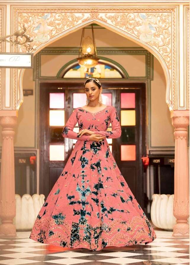 DESIGNER FANCY WEDDING PARTY WEAR COTTON SILK GOWN 4732