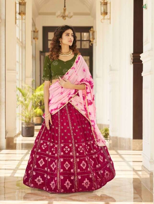 DESIGNER FANCY WEDDING PARTY WEAR GEORGETTE LEHENGA CHOLI COLLECTION 1981