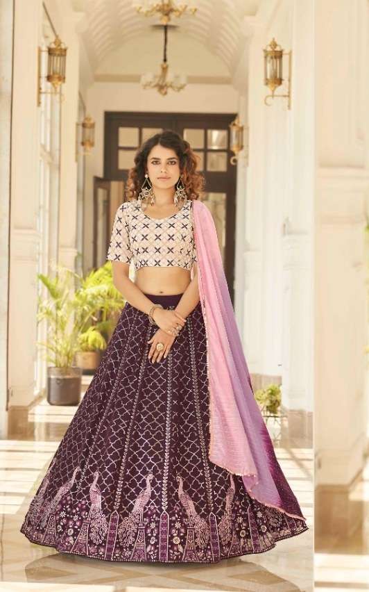 DESIGNER FANCY WEDDING PARTY WEAR GEORGETTE LEHENGA CHOLI COLLECTION 1982