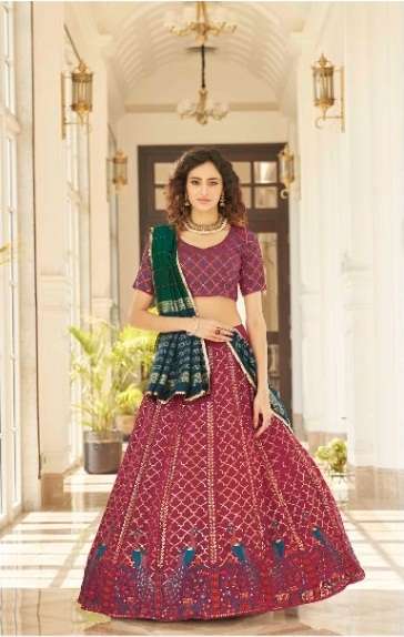 DESIGNER FANCY WEDDING PARTY WEAR GEORGETTE LEHENGA CHOLI COLLECTION 1983