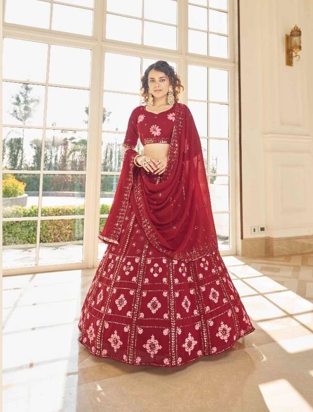 DESIGNER FANCY WEDDING PARTY WEAR GEORGETTE LEHENGA CHOLI COLLECTION 1984