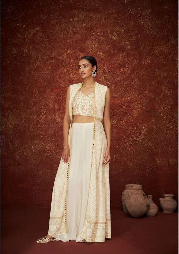 DESIGNER FANCY WEDDING PARTY WEAR GEORGETTE SHARARA SALWAR SUIT SY DAISY 9505