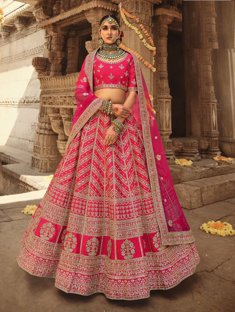 DESIGNER FANCY WEDDING PARTY WEAR SILK BRIDAL LEHENGA CHOLI COLLECTION SM 924B