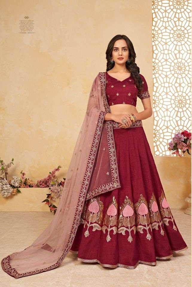 DESIGNER FANCY WEDDING PARTY WEAR SILK LEHENGA CHOLI COLLECTION 1006