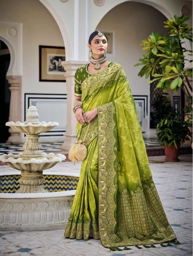 HOT SELLING DESIGNER BANARASI SILK SAREE EXCLUSIVE COLLECTION FOR WEDDING PARTY WEAR TATHASTU 5201