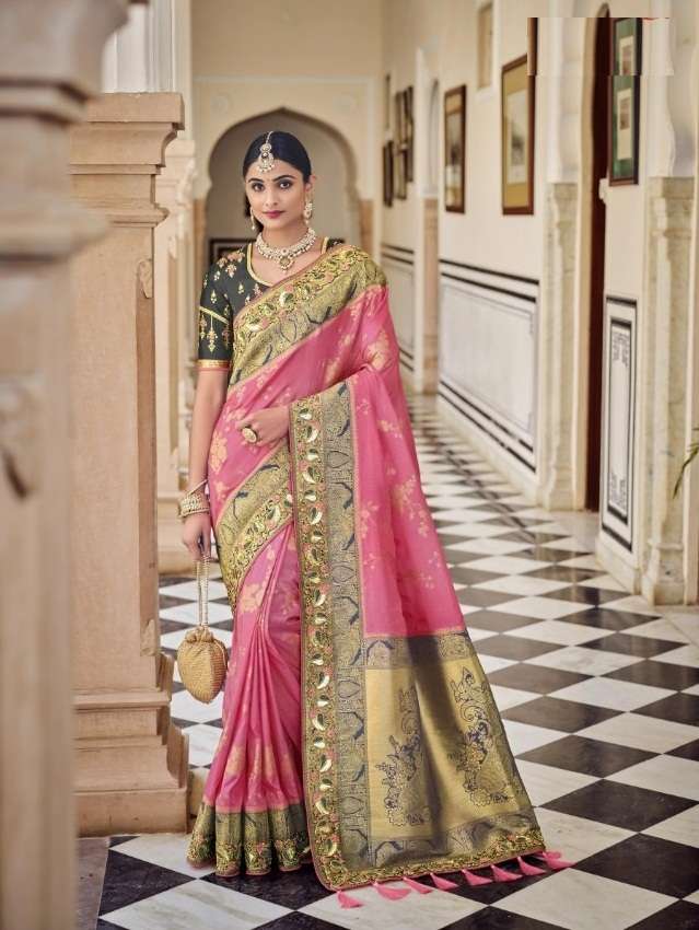 HOT SELLING DESIGNER BANARASI SILK SAREE EXCLUSIVE COLLECTION FOR WEDDING PARTY WEAR TATHASTU 5202