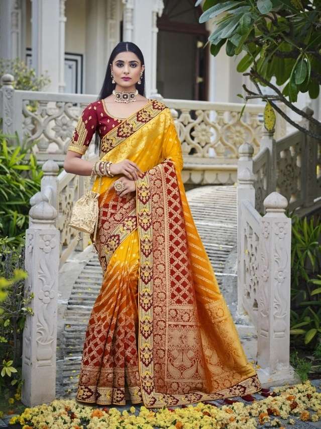 HOT SELLING DESIGNER BANARASI SILK SAREE EXCLUSIVE COLLECTION FOR WEDDING PARTY WEAR TATHASTU 5203