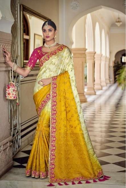 HOT SELLING DESIGNER BANARASI SILK SAREE EXCLUSIVE COLLECTION FOR WEDDING PARTY WEAR TATHASTU 5205