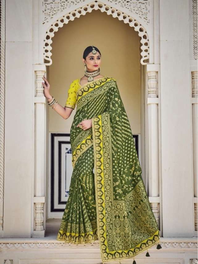 HOT SELLING DESIGNER BANARASI SILK SAREE EXCLUSIVE COLLECTION FOR WEDDING PARTY WEAR TATHASTU 5209