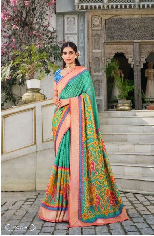 HOT SELLING DESIGNER BANARASI SILK SAREE EXCLUSIVE COLLECTION FOR WEDDING PARTY WEAR RV SM 353A