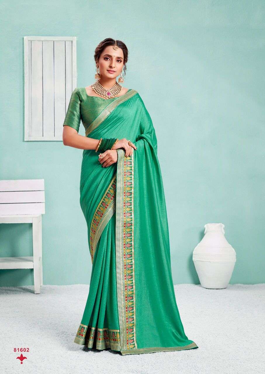 HOT SELLING DESIGNER SILK SAREE EXCLUSIVE COLLECTION FOR WEDDING PARTY WEAR KIM SM 81602