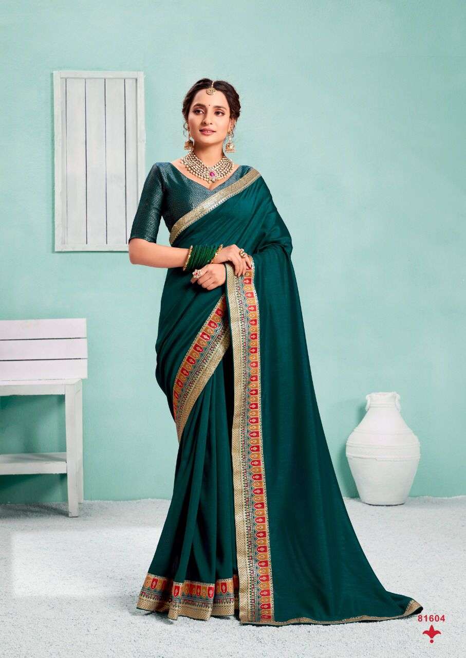 HOT SELLING DESIGNER SILK SAREE EXCLUSIVE COLLECTION FOR WEDDING PARTY WEAR KIM SM 81604