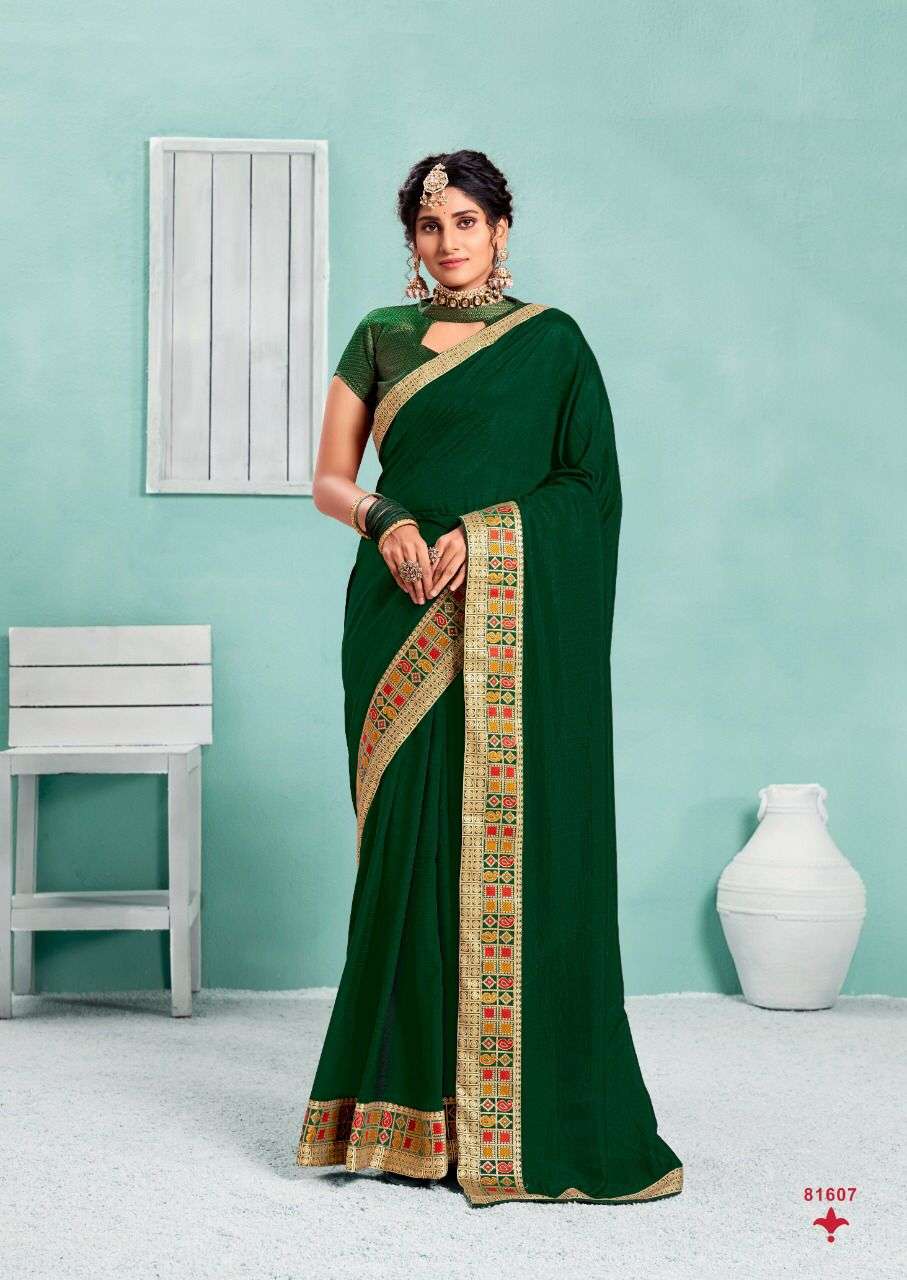 HOT SELLING DESIGNER SILK SAREE EXCLUSIVE COLLECTION FOR WEDDING PARTY WEAR KIM SM 81607