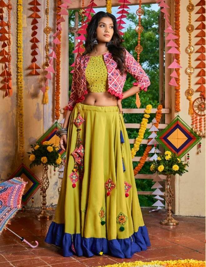 DESIGNER FANCY NAVRATRI SPECIAL GAMTHI LEHENGA CHOLI IN COTTON VIWAH FASHION 2111