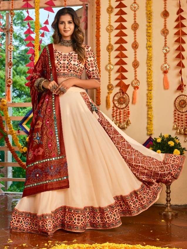 DESIGNER FANCY NAVRATRI SPECIAL GAMTHI LEHENGA CHOLI IN COTTON VIWAH FASHION 2112