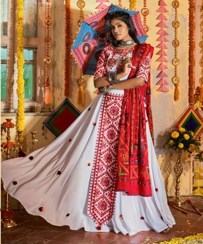 DESIGNER FANCY NAVRATRI SPECIAL GAMTHI LEHENGA CHOLI IN COTTON VIWAH FASHION 2116