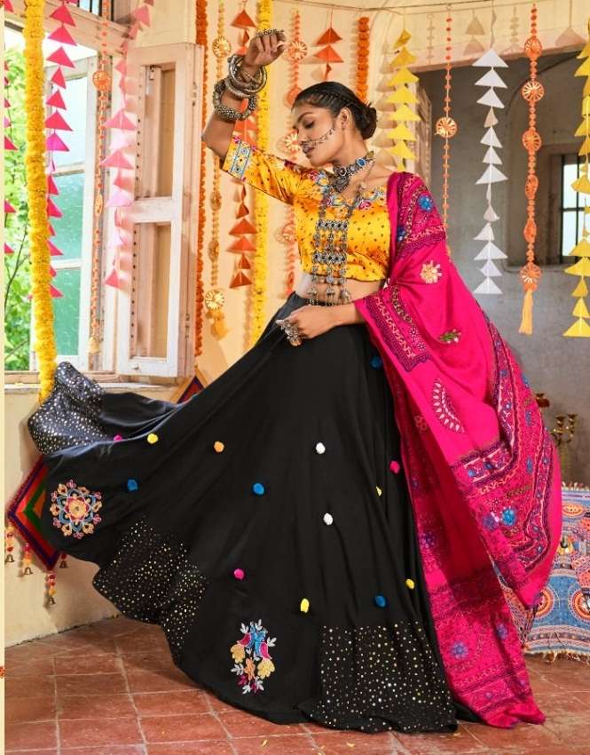 DESIGNER FANCY NAVRATRI SPECIAL GAMTHI LEHENGA CHOLI IN COTTON VIWAH FASHION 2119