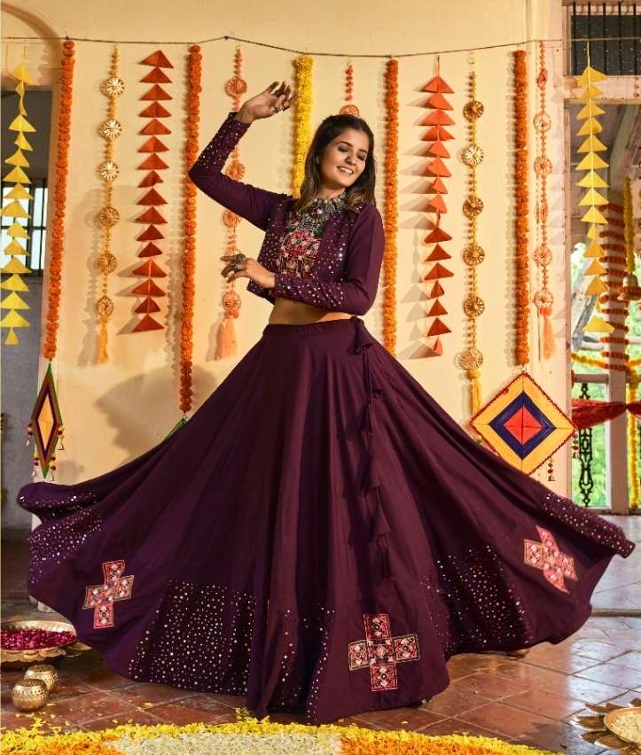 DESIGNER FANCY NAVRATRI SPECIAL GAMTHI LEHENGA CHOLI IN COTTON VIWAH FASHION 2118