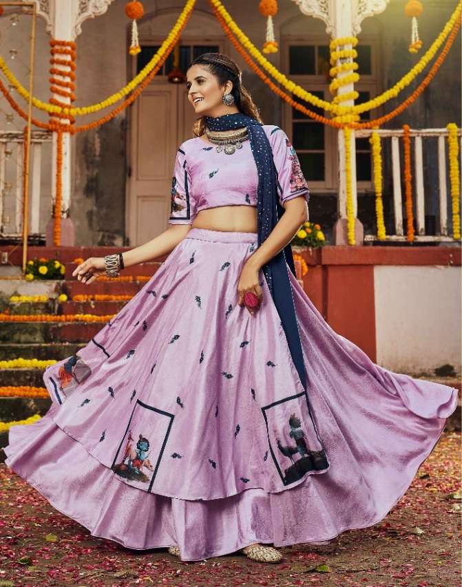 DESIGNER FANCY NAVRATRI SPECIAL GAMTHI LEHENGA CHOLI IN COTTON VIWAH FASHION RAAS 5 2123