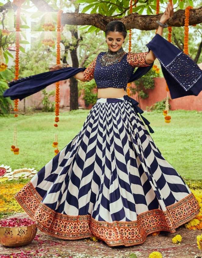 DESIGNER FANCY NAVRATRI SPECIAL GAMTHI LEHENGA CHOLI IN COTTON VIWAH FASHION RAAS 5 2125