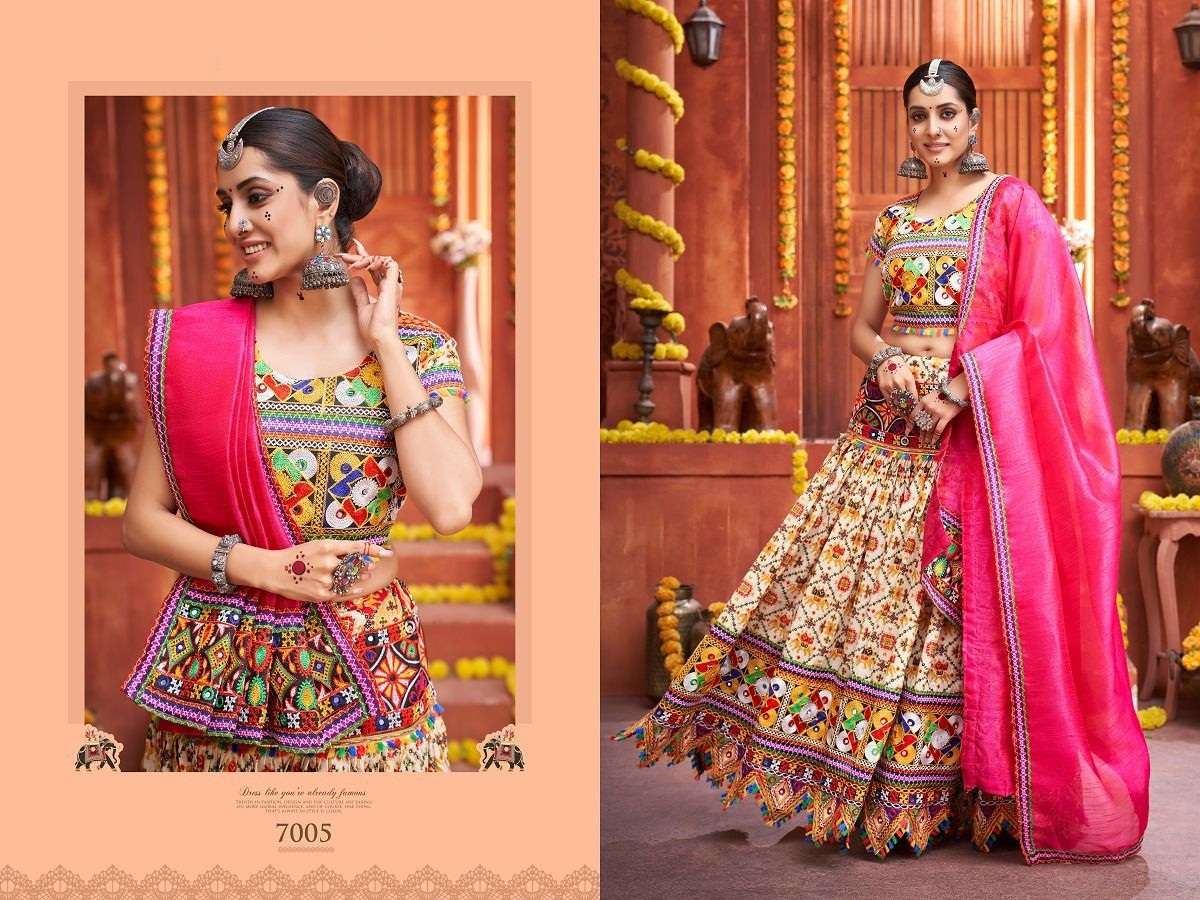 DESIGNER FANCY NAVRATRI SPECIAL GAMTHI LEHENGA CHOLI IN COTTON VIWAH FASHION PC 7005