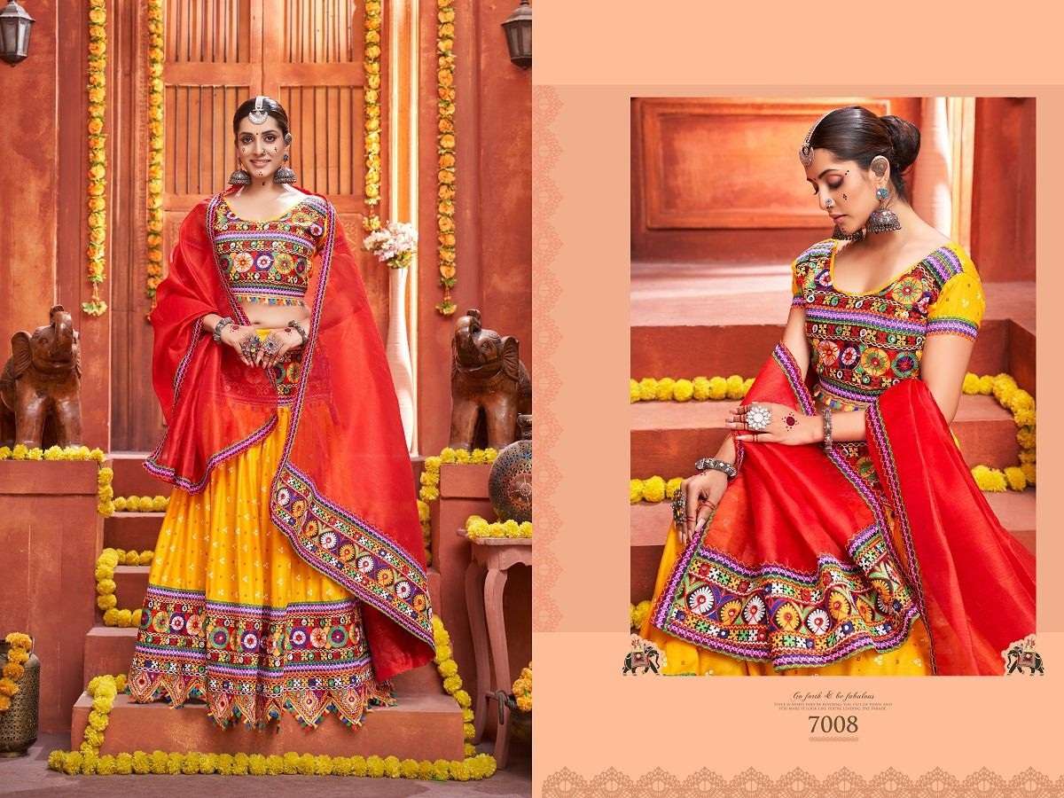 DESIGNER FANCY NAVRATRI SPECIAL GAMTHI LEHENGA CHOLI IN COTTON VIWAH FASHION PC 7008