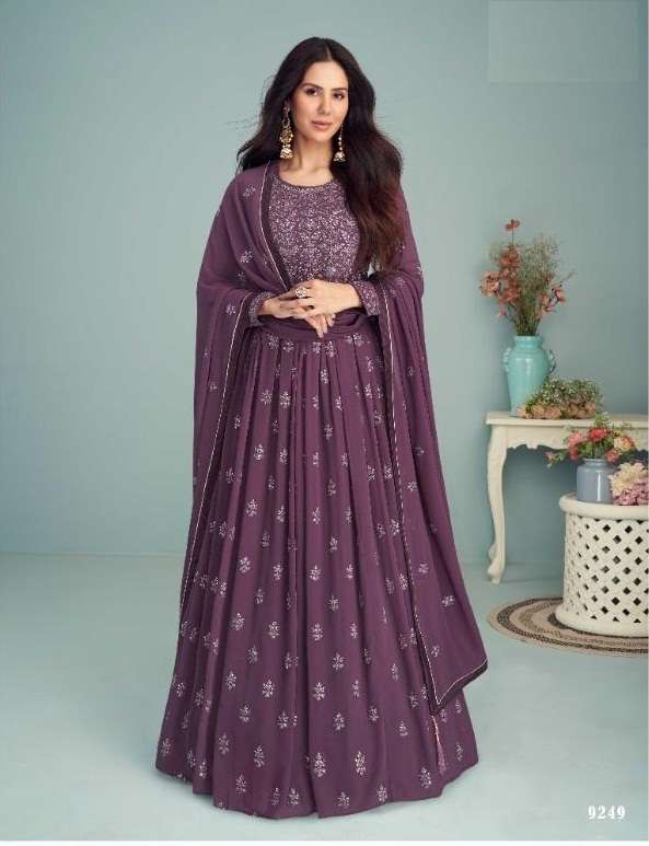 DESIGNER FANCY PARTY WEAR LONG ANARKALI GEORGETTE SALWAR SUIT AF ZEENAT 9249