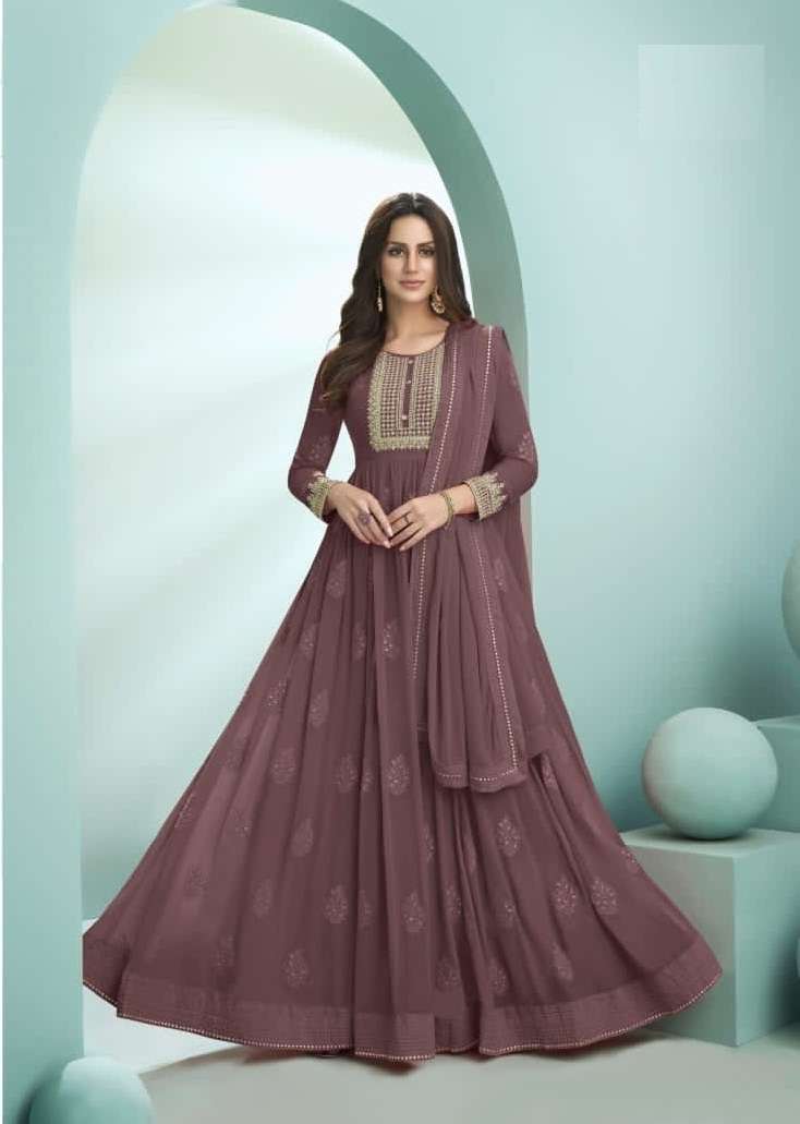 DESIGNER FANCY PARTY WEAR LONG ANARKALI GEORGETTE READYMADE SALWAR SUIT SAJAWAT KALPI 937