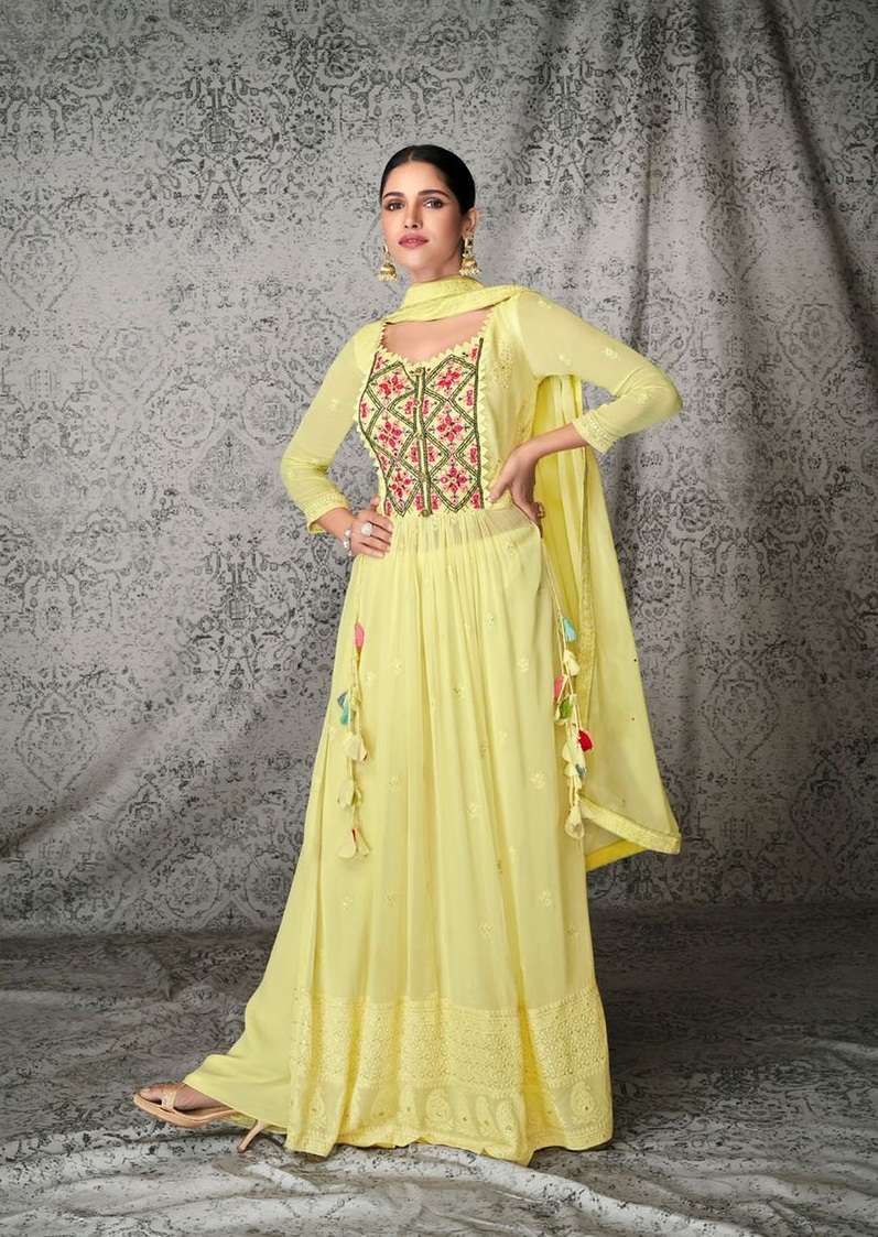 DESIGNER FANCY PARTY WEAR LONG ANARKALI SILK SALWAR SUIT AF IQRAAR 152