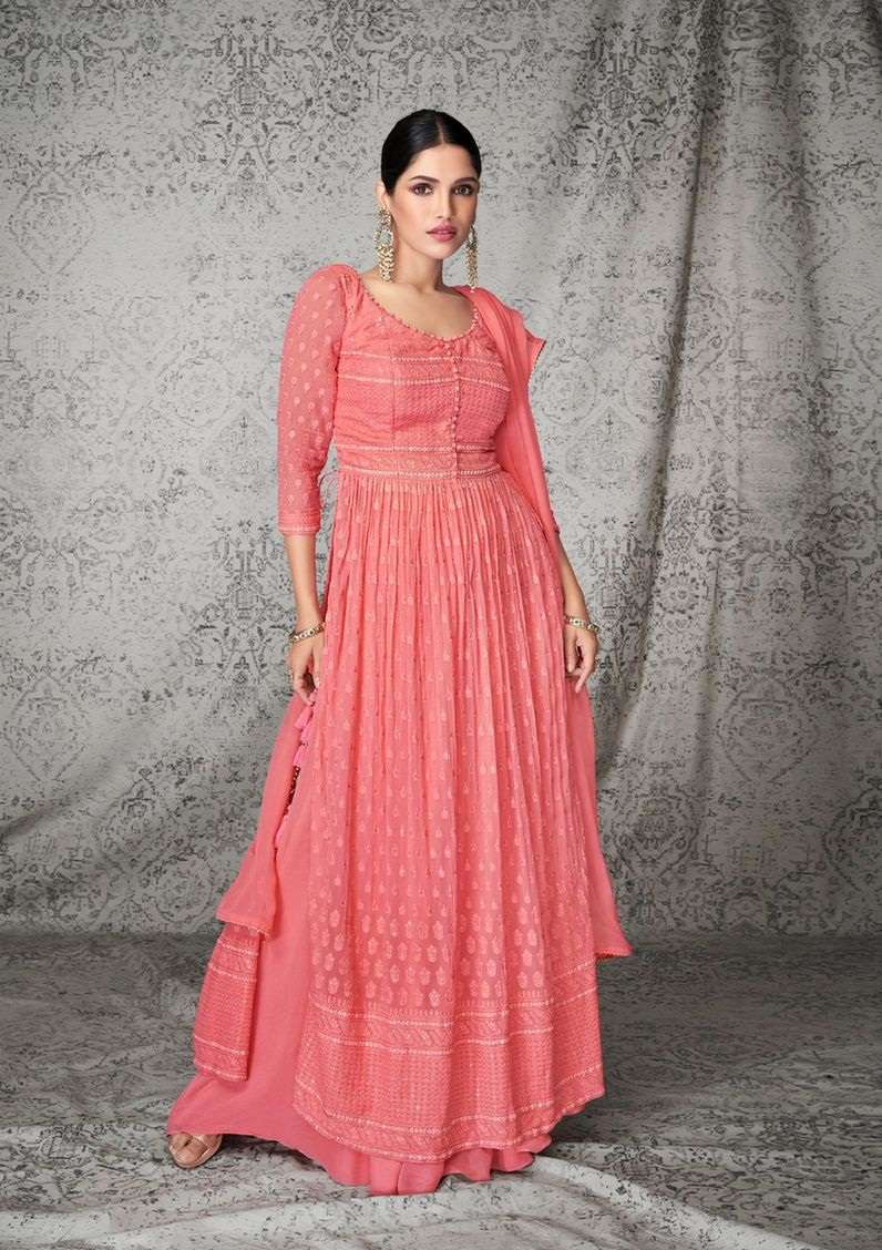 DESIGNER FANCY PARTY WEAR LONG ANARKALI SILK SALWAR SUIT AF IQRAAR 154