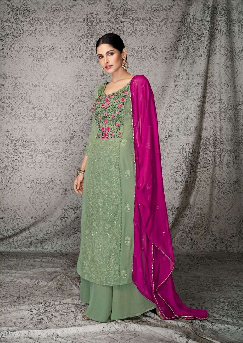 DESIGNER FANCY PARTY WEAR LONG ANARKALI SILK SALWAR SUIT AF IQRAAR 155