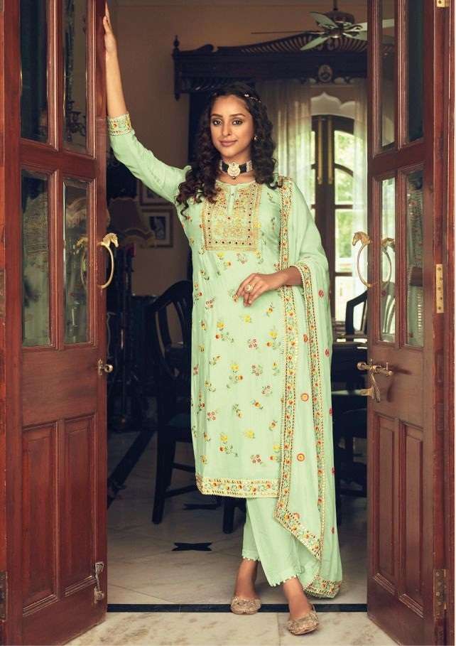 DESIGNER FANCY PARTY WEAR LONG STRAIGHT GEORGETTE SALWAR SUIT EBA ASHPREET 1465