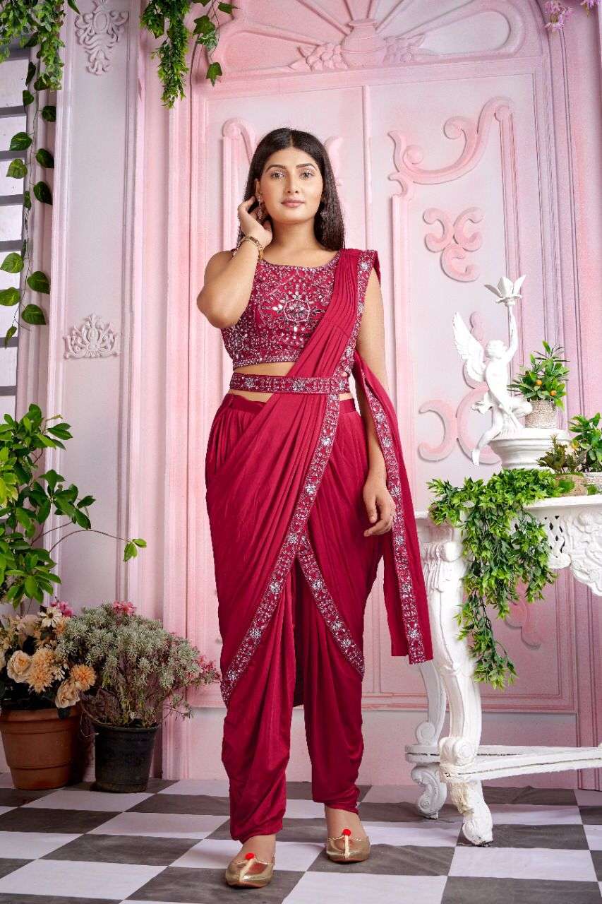 DESIGNER FANCY PARTY WEAR LYCRA SILK REAL MIRROR SAREE EXCLUSIVE COLLECTION DST 2