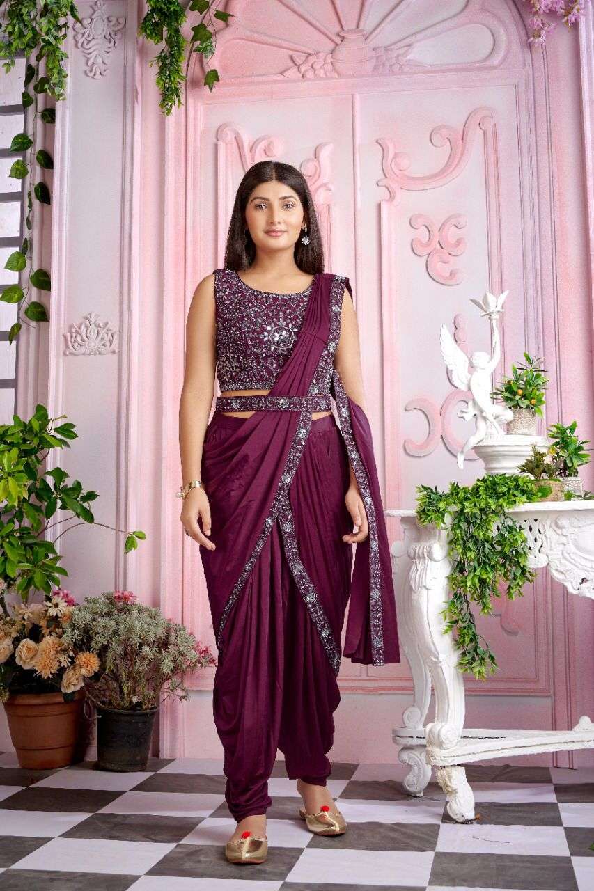 DESIGNER FANCY PARTY WEAR LYCRA SILK REAL MIRROR SAREE EXCLUSIVE COLLECTION DST 4