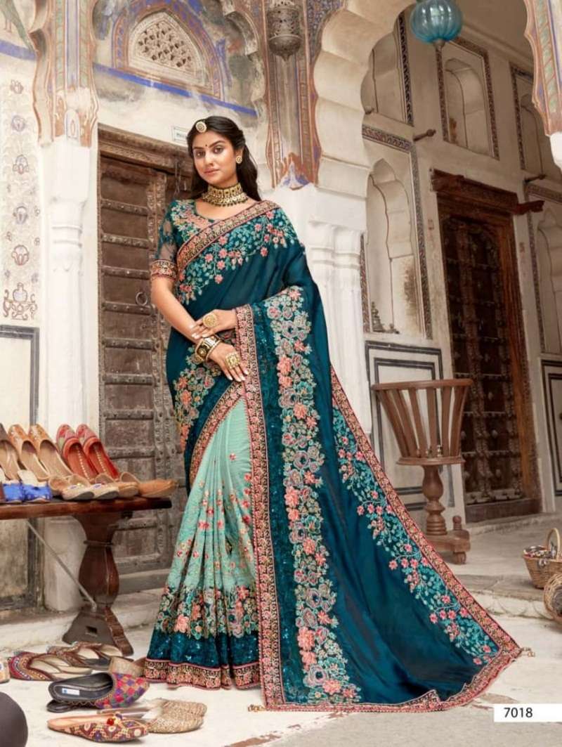 DESIGNER FANCY PARTY WEAR SAREE EXCLUSIVE COLLECTION KALISTA SM 7018