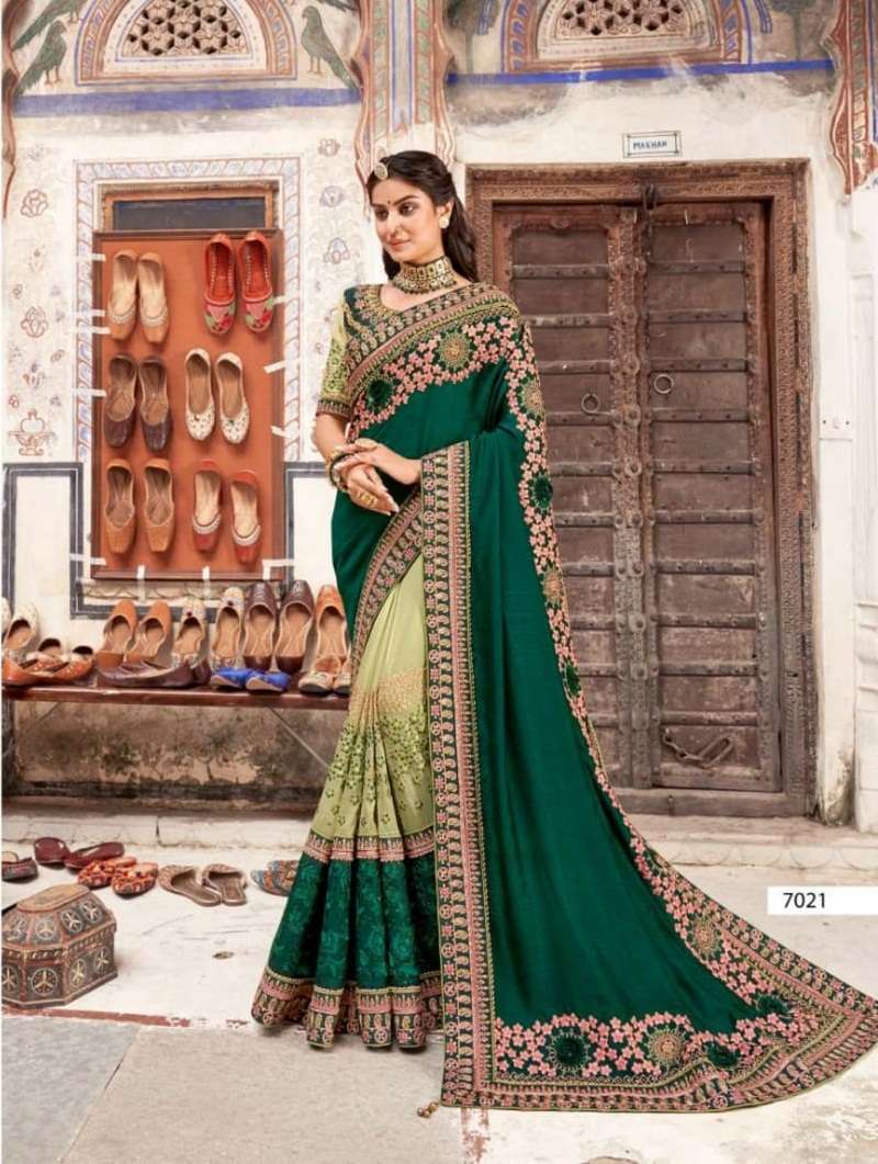 DESIGNER FANCY PARTY WEAR SAREE EXCLUSIVE COLLECTION KALISTA SM 7021