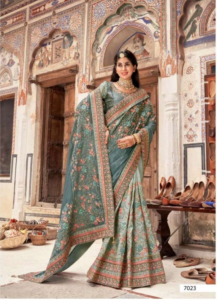 DESIGNER FANCY PARTY WEAR SAREE EXCLUSIVE COLLECTION KALISTA SM 7023