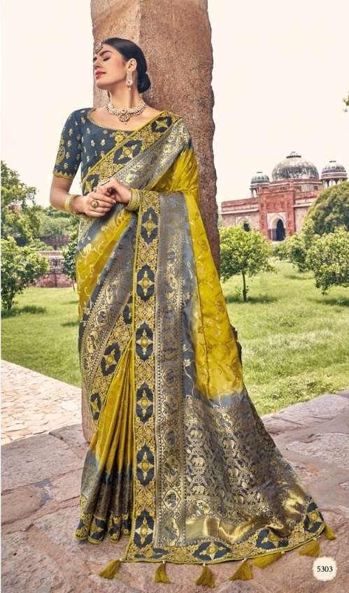 DESIGNER FANCY PARTY WEAR SILK SAREE EXCLUSIVE COLLECTION TATHASTU 5303